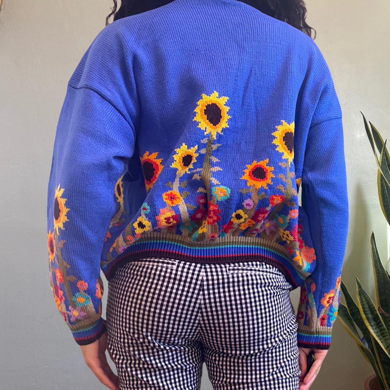 Product Image 4 - vintage sunflowers colorful knit cardigan