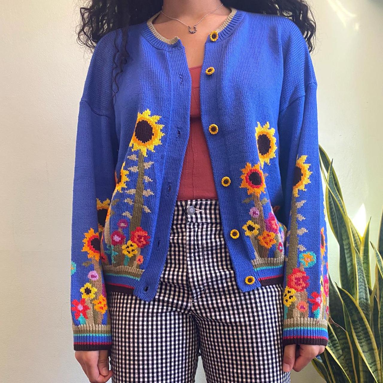Product Image 1 - vintage sunflowers colorful knit cardigan
