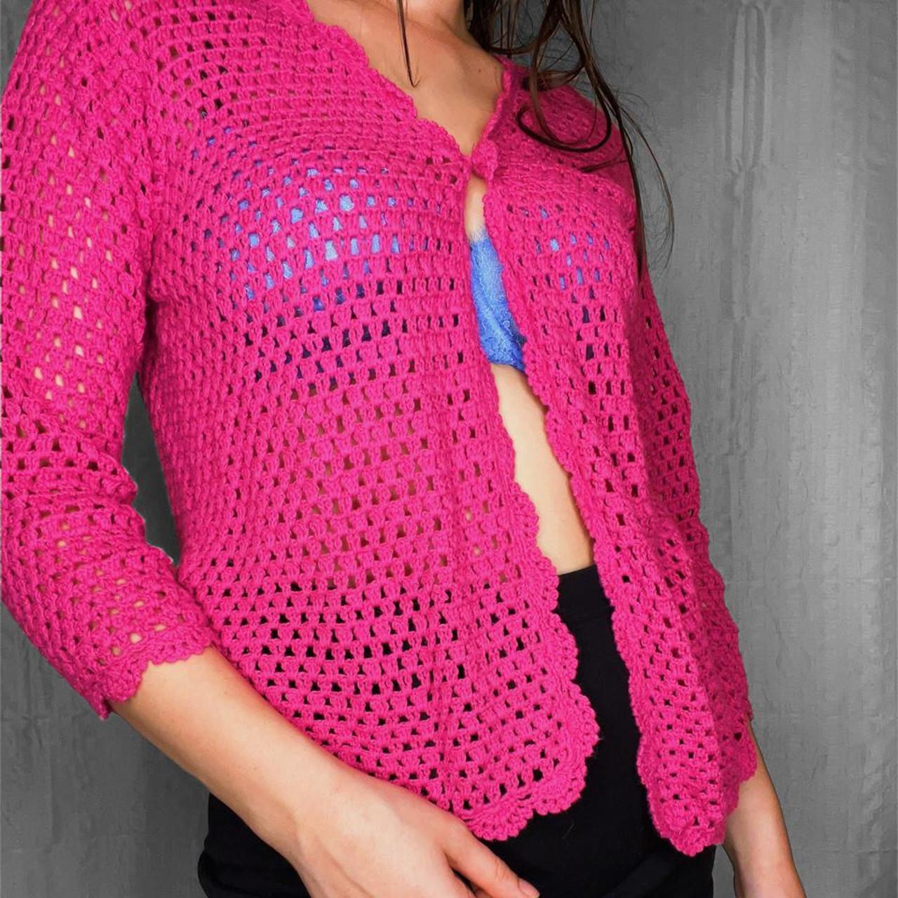 Deep on sale pink cardigan