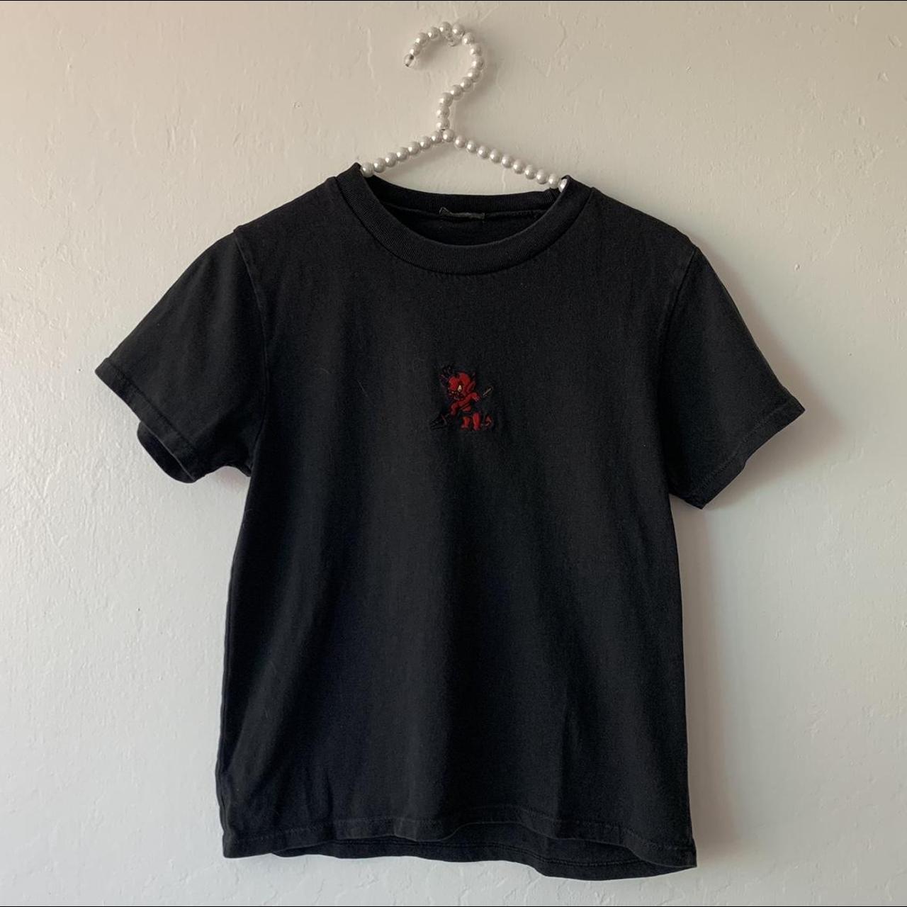 👺 john galt devil patch black t-shirt👺 light fading... - Depop