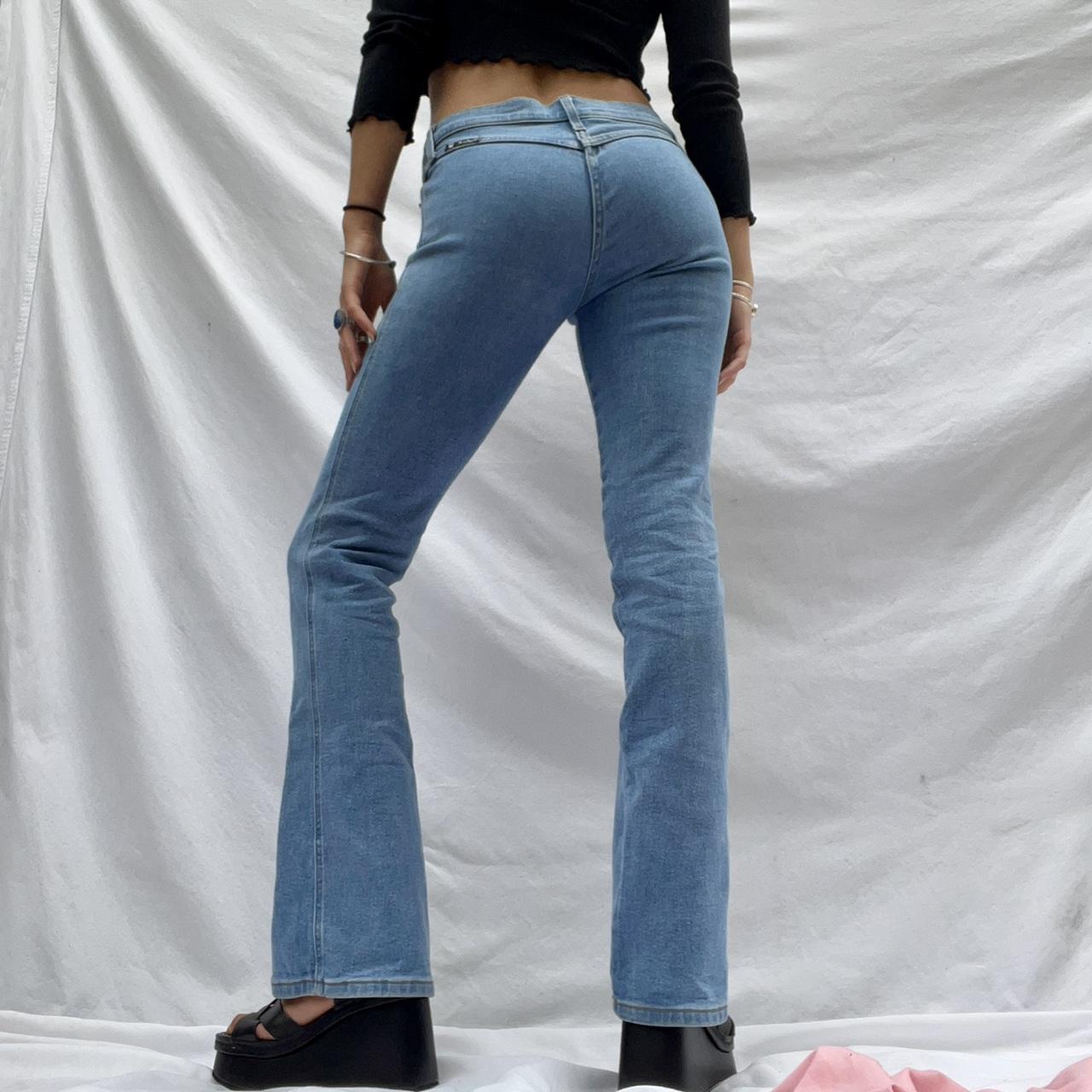 Vintage y2k low rise boot cut jeans Size M By... - Depop