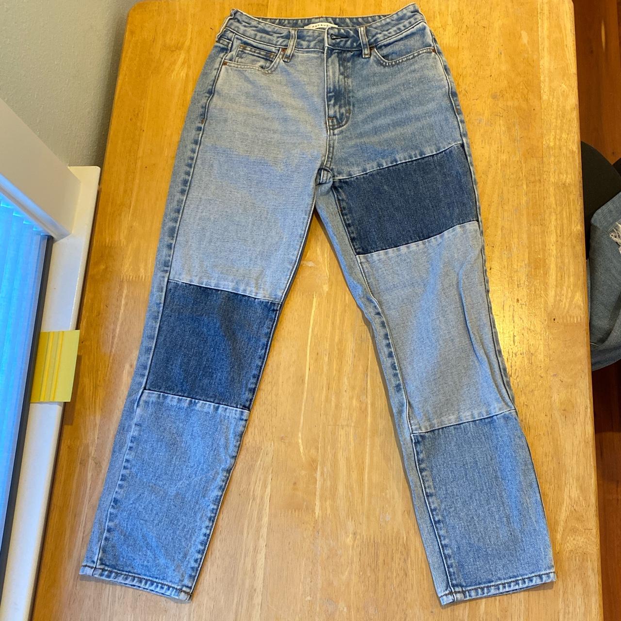 PacSun Patch On Blue Mom Jeans Size 24 but would... Depop