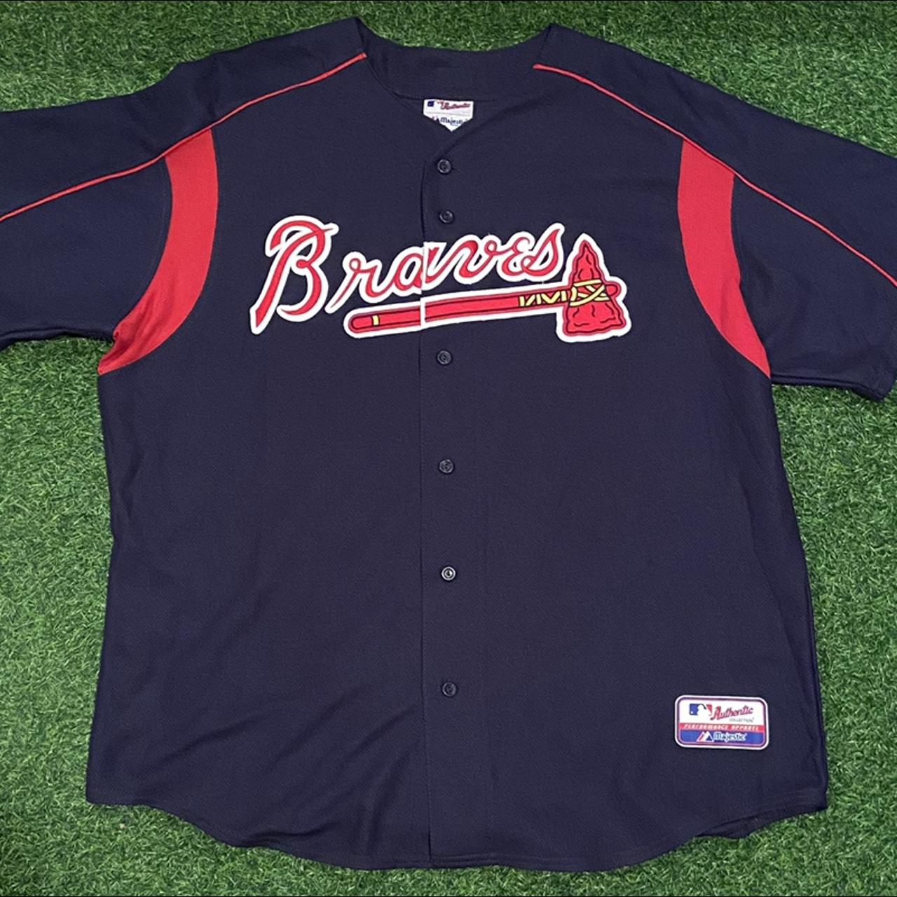 atlanta braves majestic cooperstown jersey - Depop