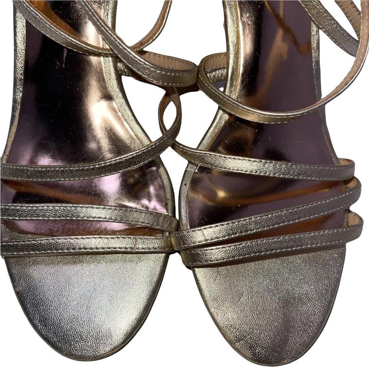 Product Image 3 - Badgley Mischka Gold Strappy Wedges.