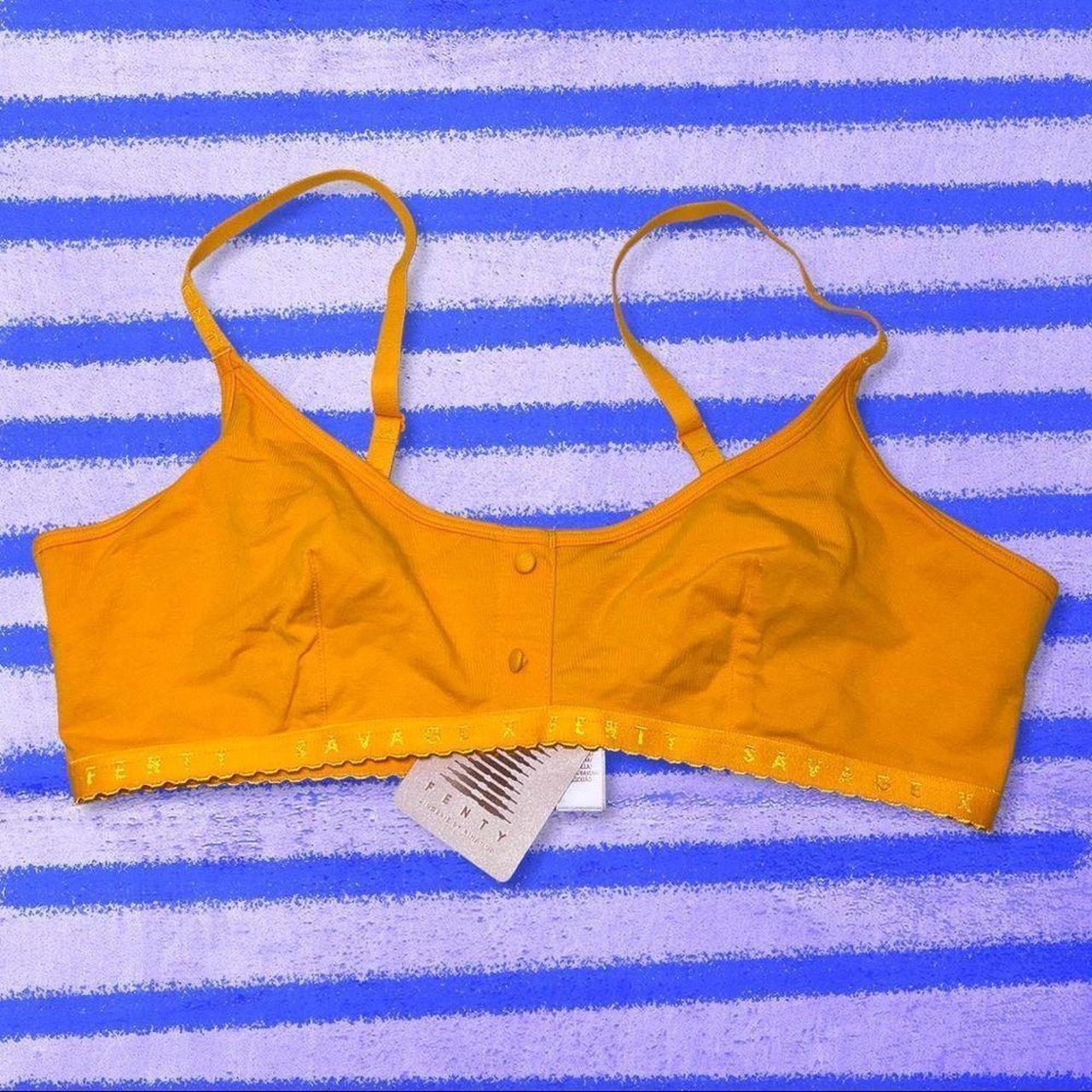 Savage x Fenty Women's Yellow Bra Depop