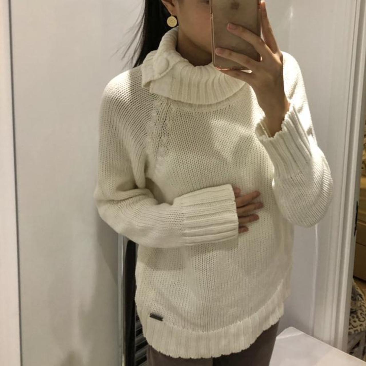 Vintage cream knit turtle neck jumper You can style... - Depop