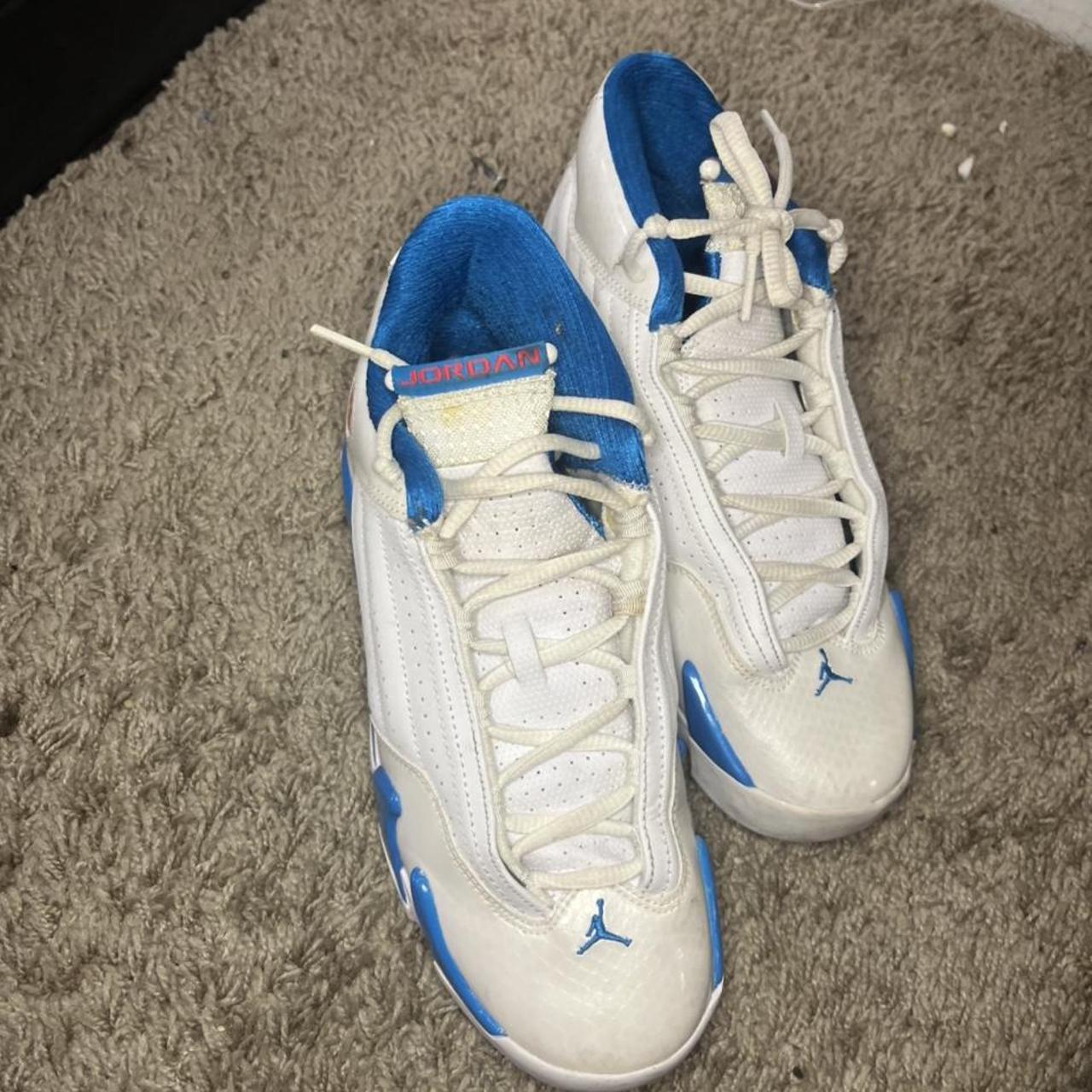 Air Jordan 14 Retro Grade School 'Neptune blue’... - Depop