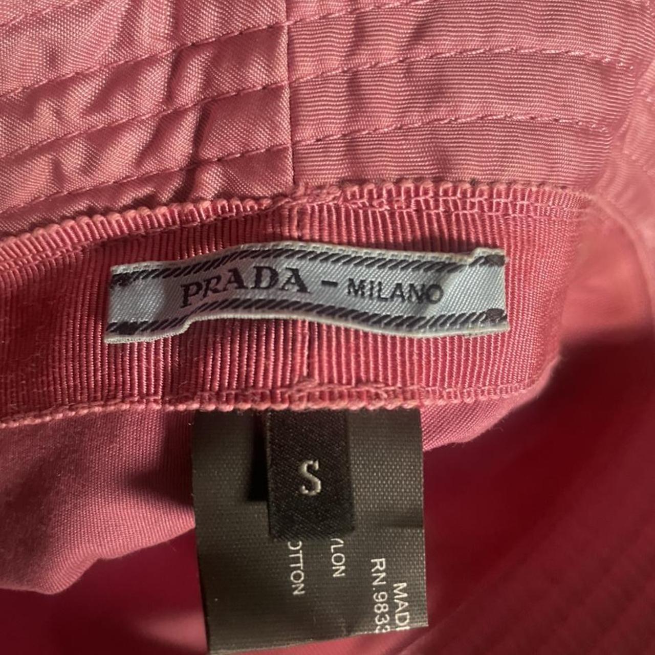 100 Authentic Pink Prada Bucket Hat. Only worn... Depop