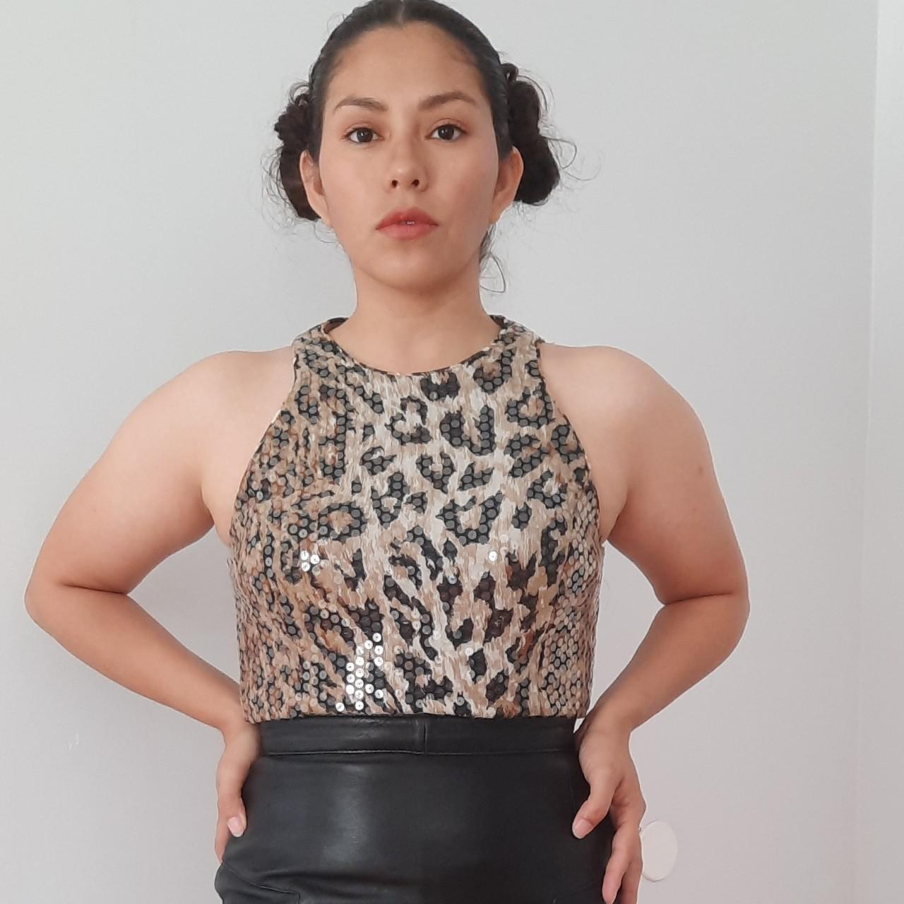 vintage cheetah b Sequence cheetah print top In... - Depop