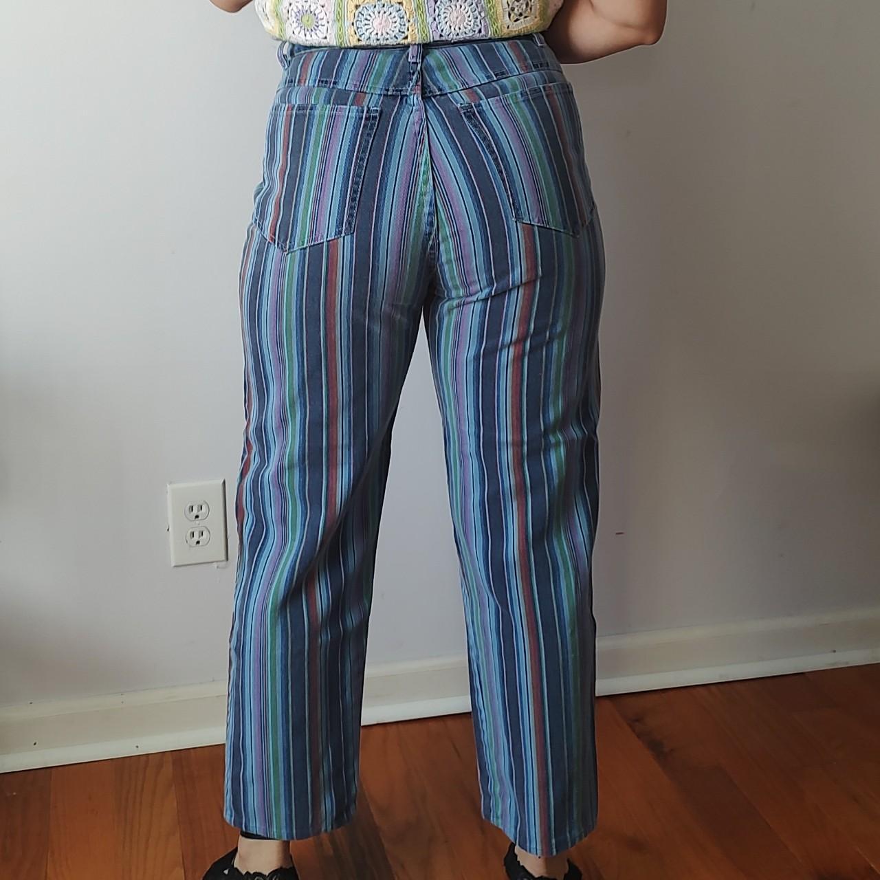 Vintage striped clearance jeans depop