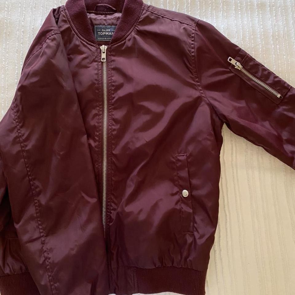 Topman burgundy sale bomber jacket