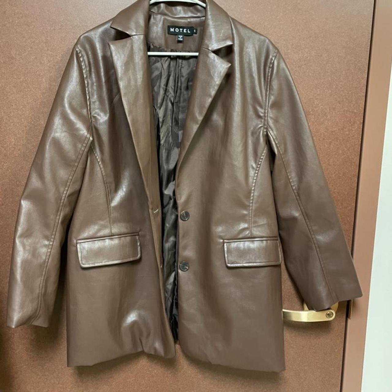 motel rocks leather blazer