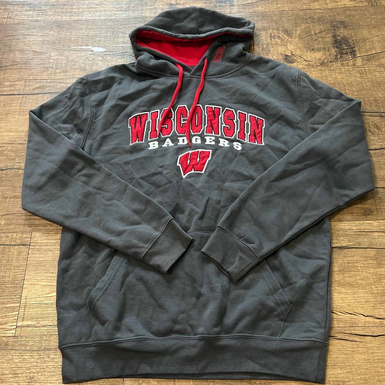 Colosseum Men's Grey and Red Hoodie | Depop