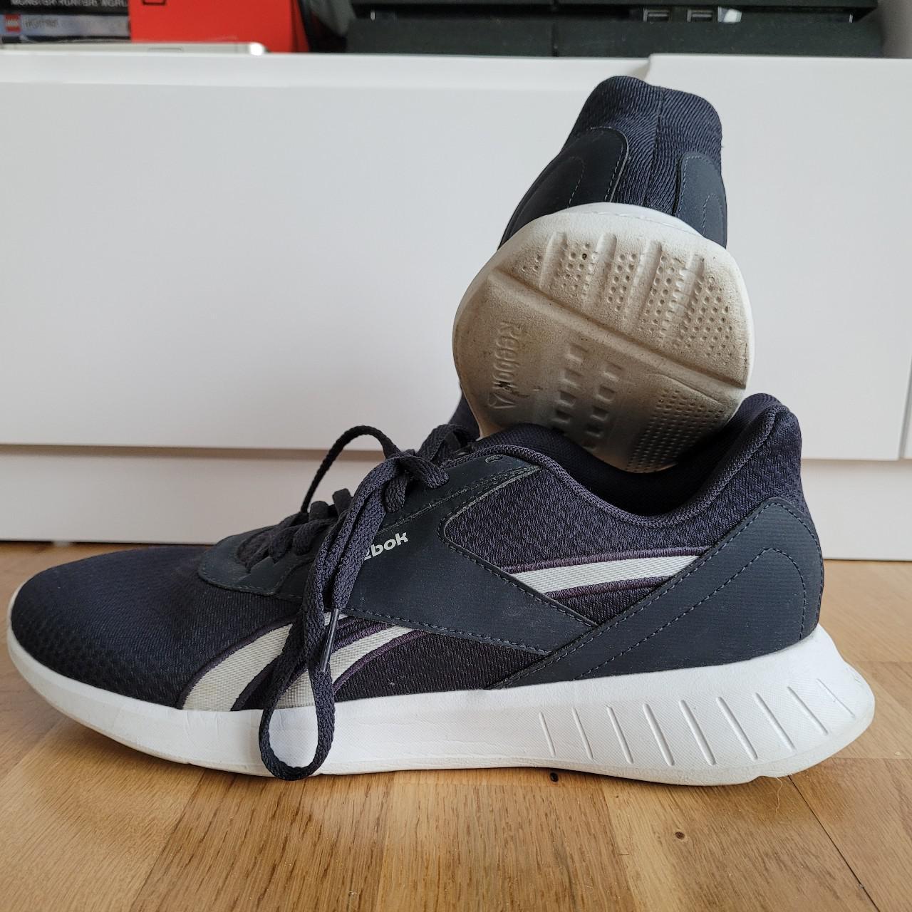 Bleu navy Reebok trainers for men. Size 7 1/2 UK... - Depop