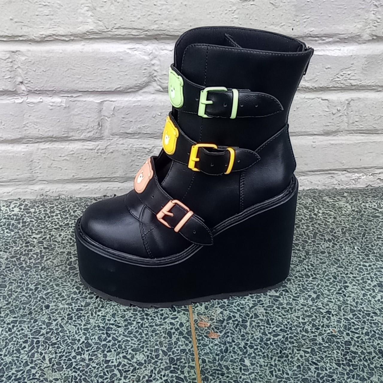 The YRU Dune Lo Care Bear Black Platform Boot has... - Depop