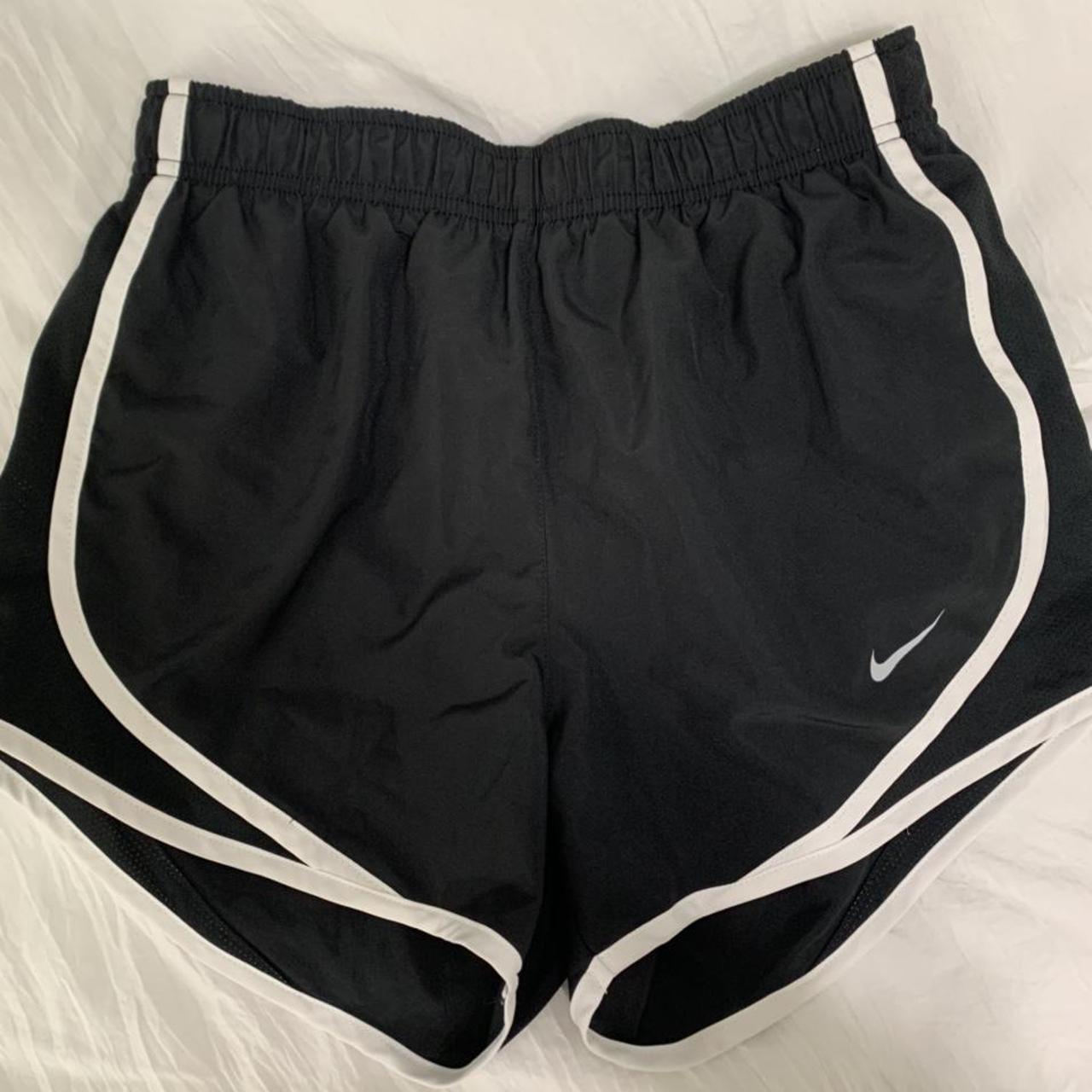 classic nike shorts in black and white size xs only... - Depop