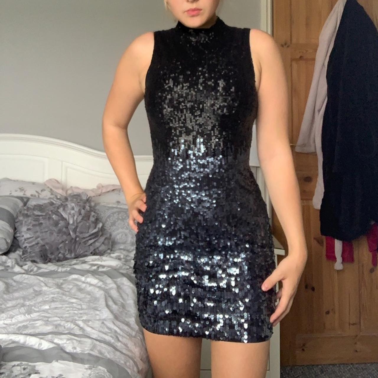 French connection black sequin dress hotsell