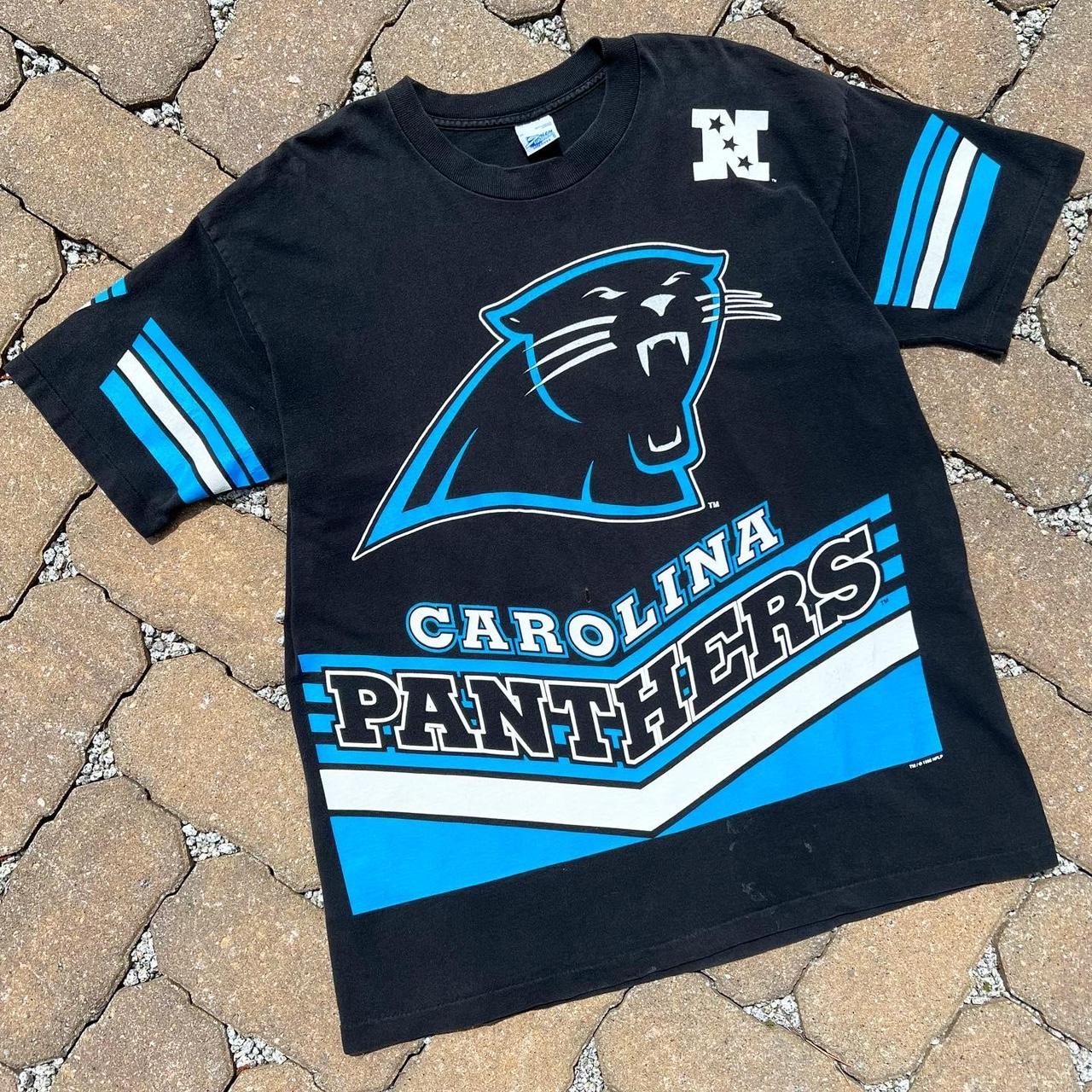 Salem Vintage Carolina Panthers All Over Shirt - Black | Size: L 1995 Nfl  90s