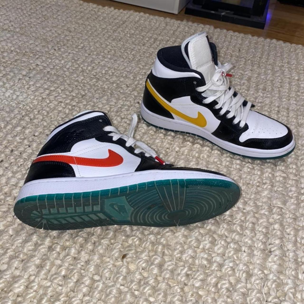 air jordan 1 mid alternates red and yellow swooshes