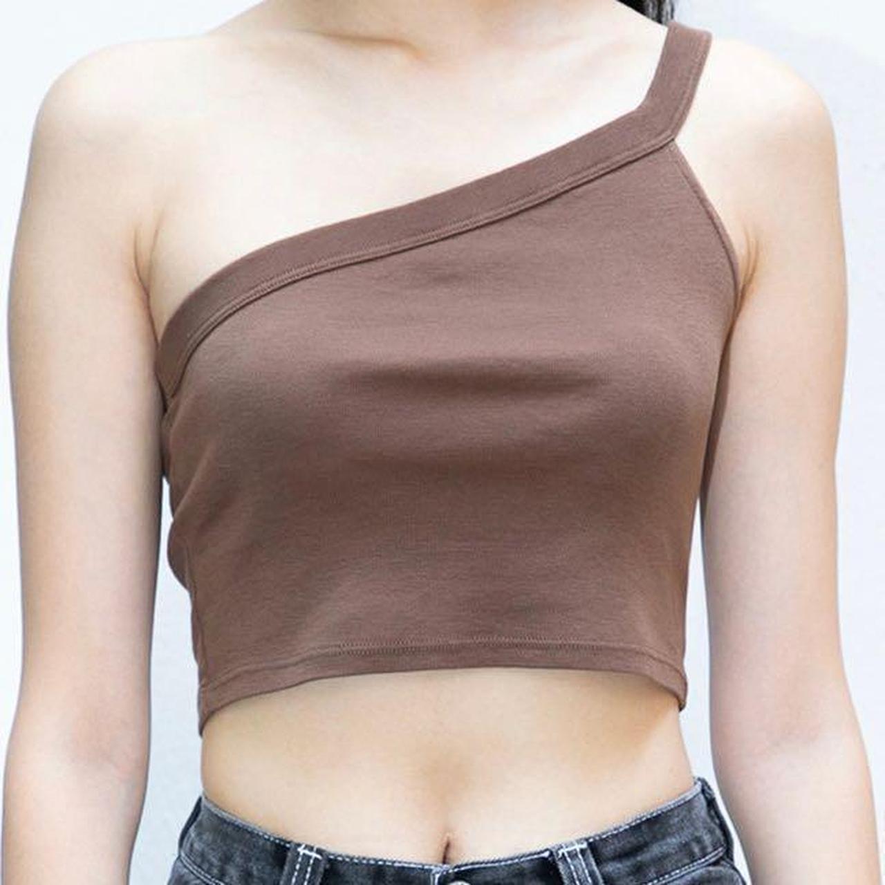 brown off the shoulder blythe tank top from brandy Depop