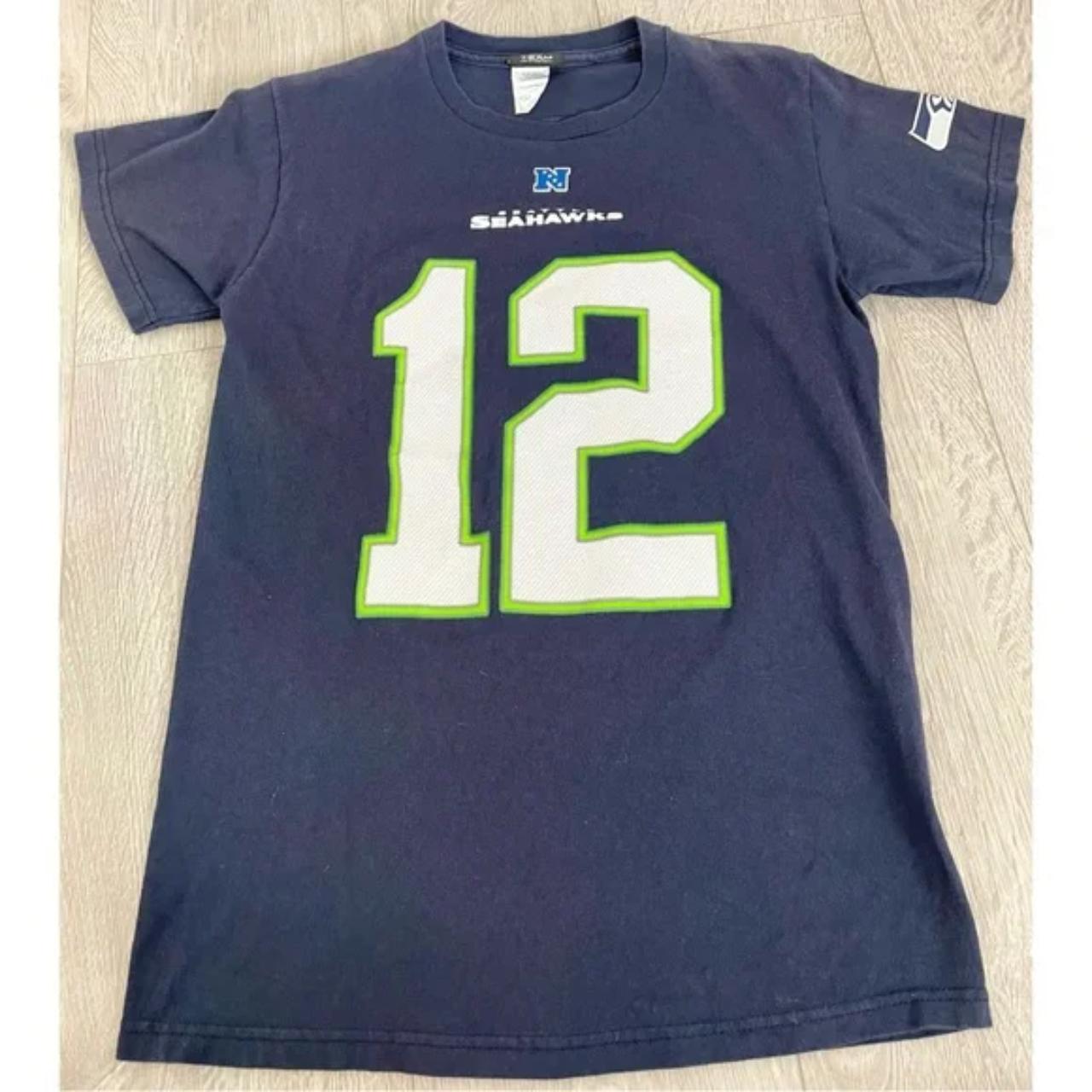 NFL Team Apparel Seahawks Fan Jersey Shirt Size: - Depop