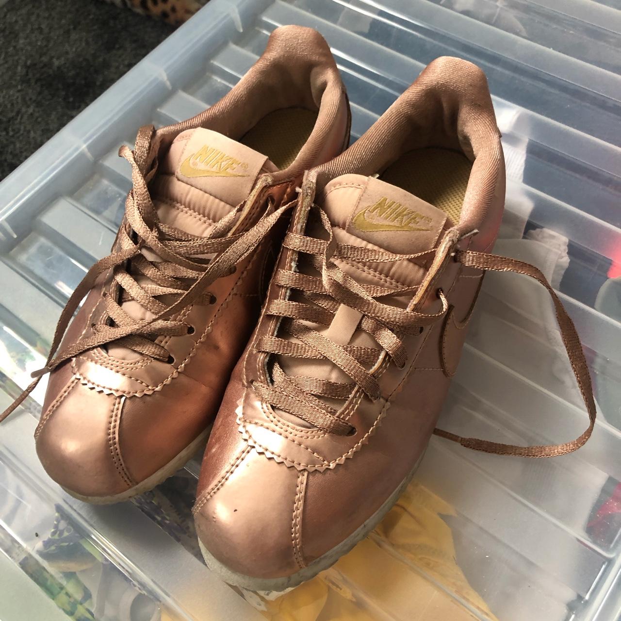 nike cortez rose gold womens