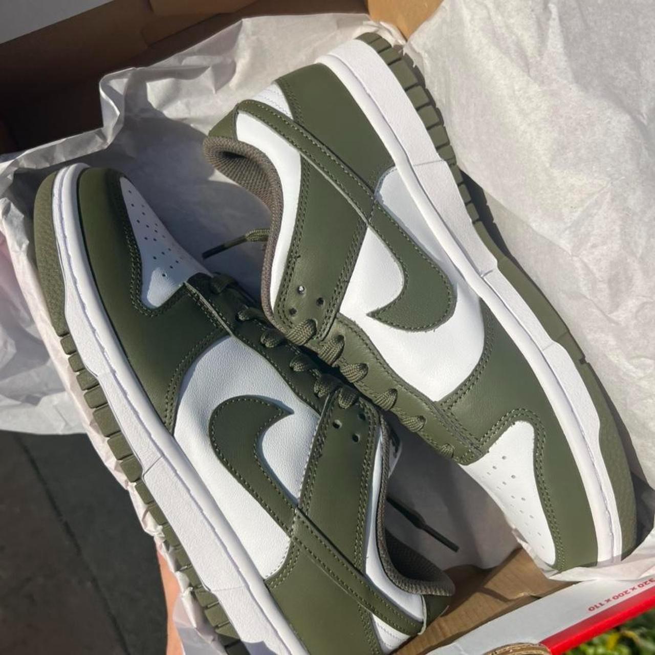 Nike Women's Green and Khaki Trainers | Depop