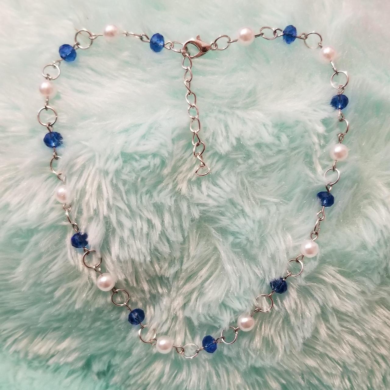 Women's White and Blue Jewellery