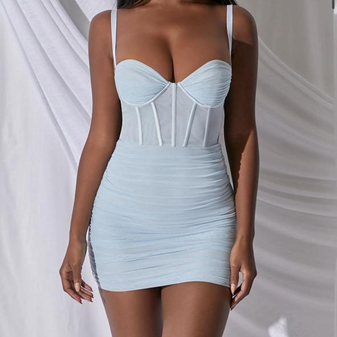 oh polly black corset dress