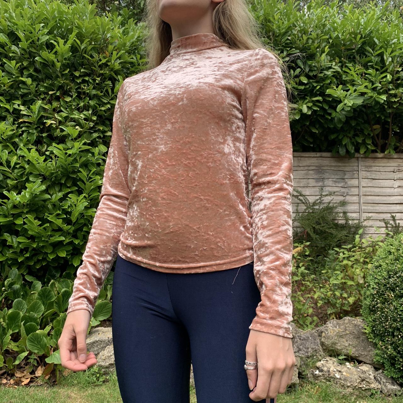 Pink velvet turtleneck hotsell