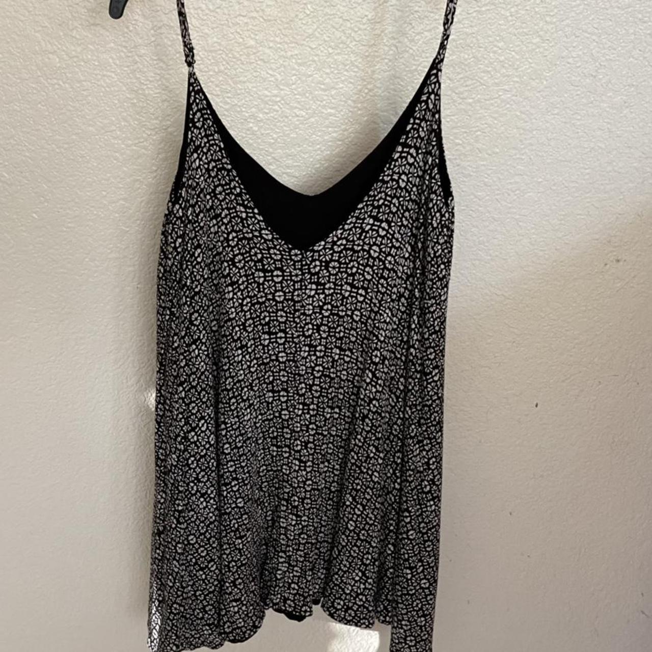 Mini dress. Flowy black and white pattern. OPEN TO... - Depop