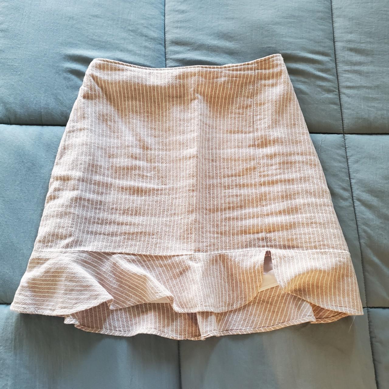 Abercrombie & Fitch Women's Tan and White Skirt (2)