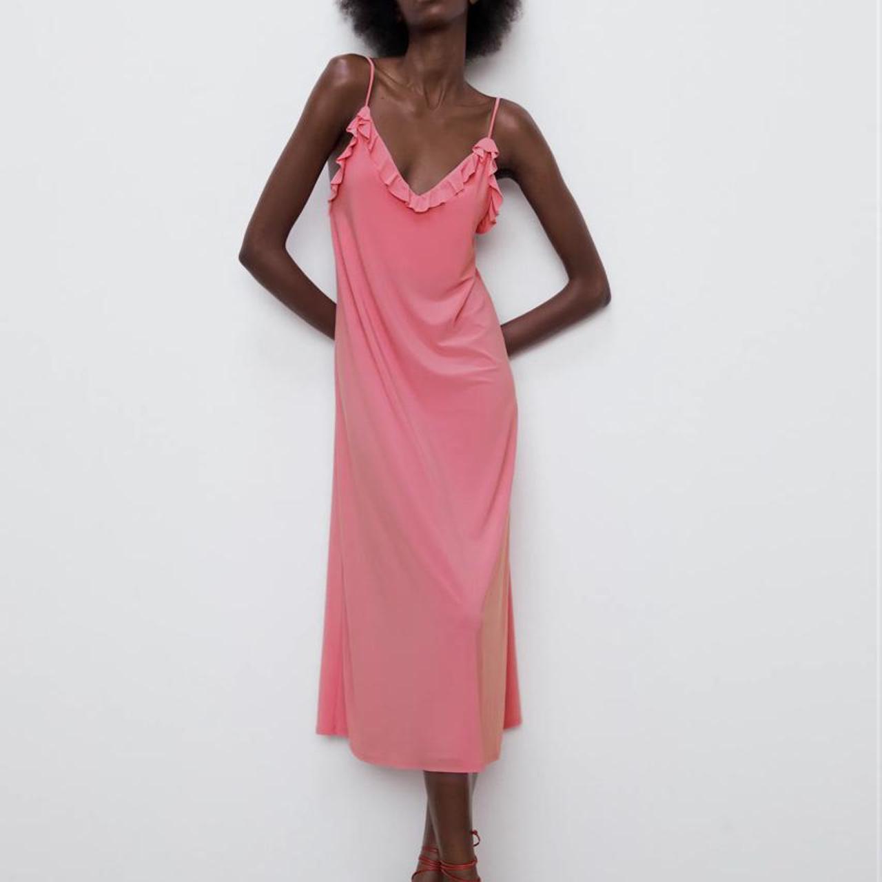 zara pink strappy dress