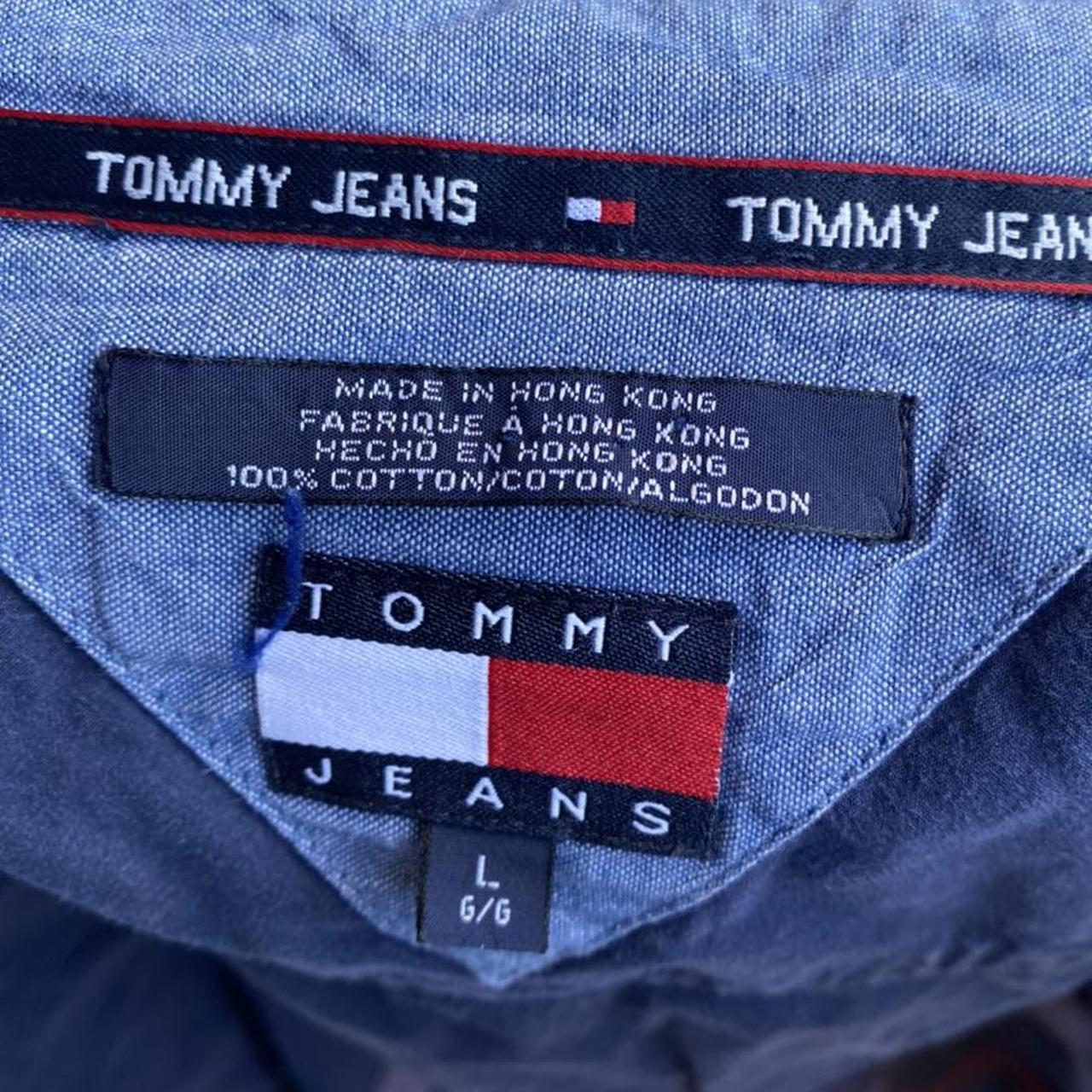 Tommy Hilfiger Men's Blue and Red Shirt | Depop