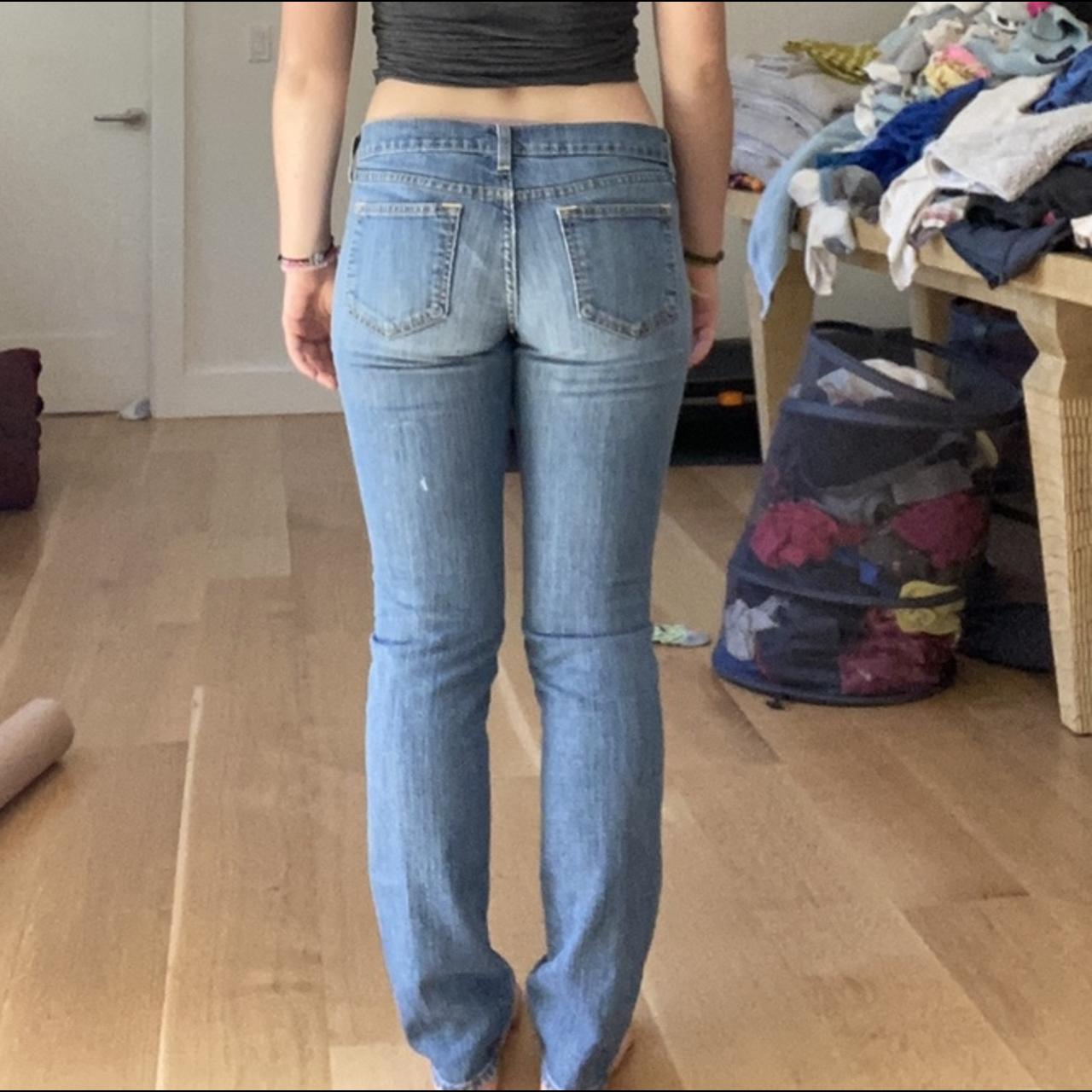 the diva low waisted blue skinny jeans no rips... - Depop