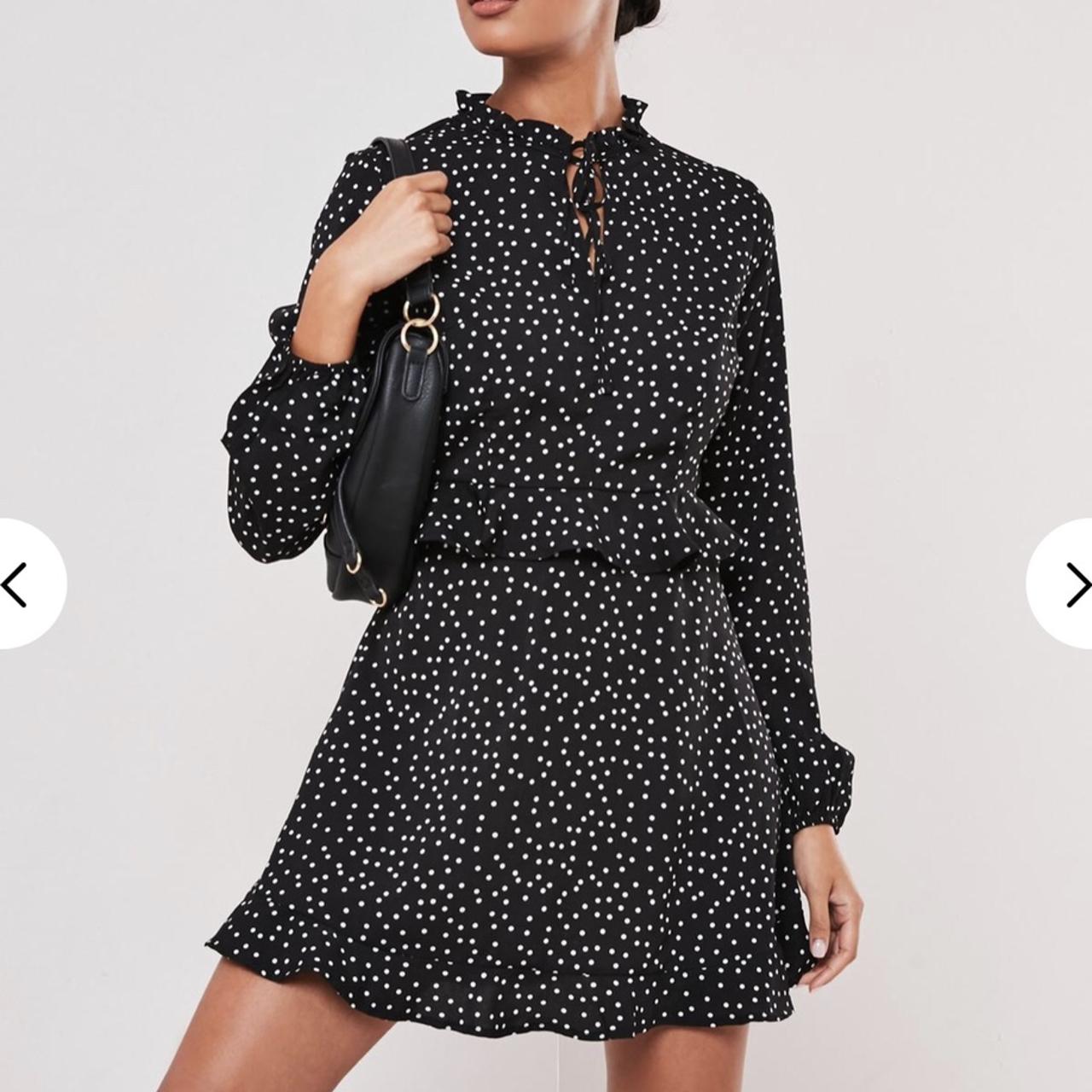 Missguided black polka dot dress hotsell