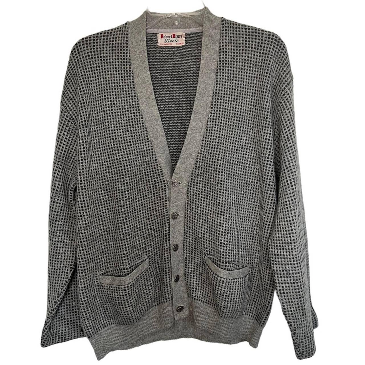 Robert Bruce Vintage 50s/60s Gray Long Sleeve offers Lambswool Button-Front Cardigan