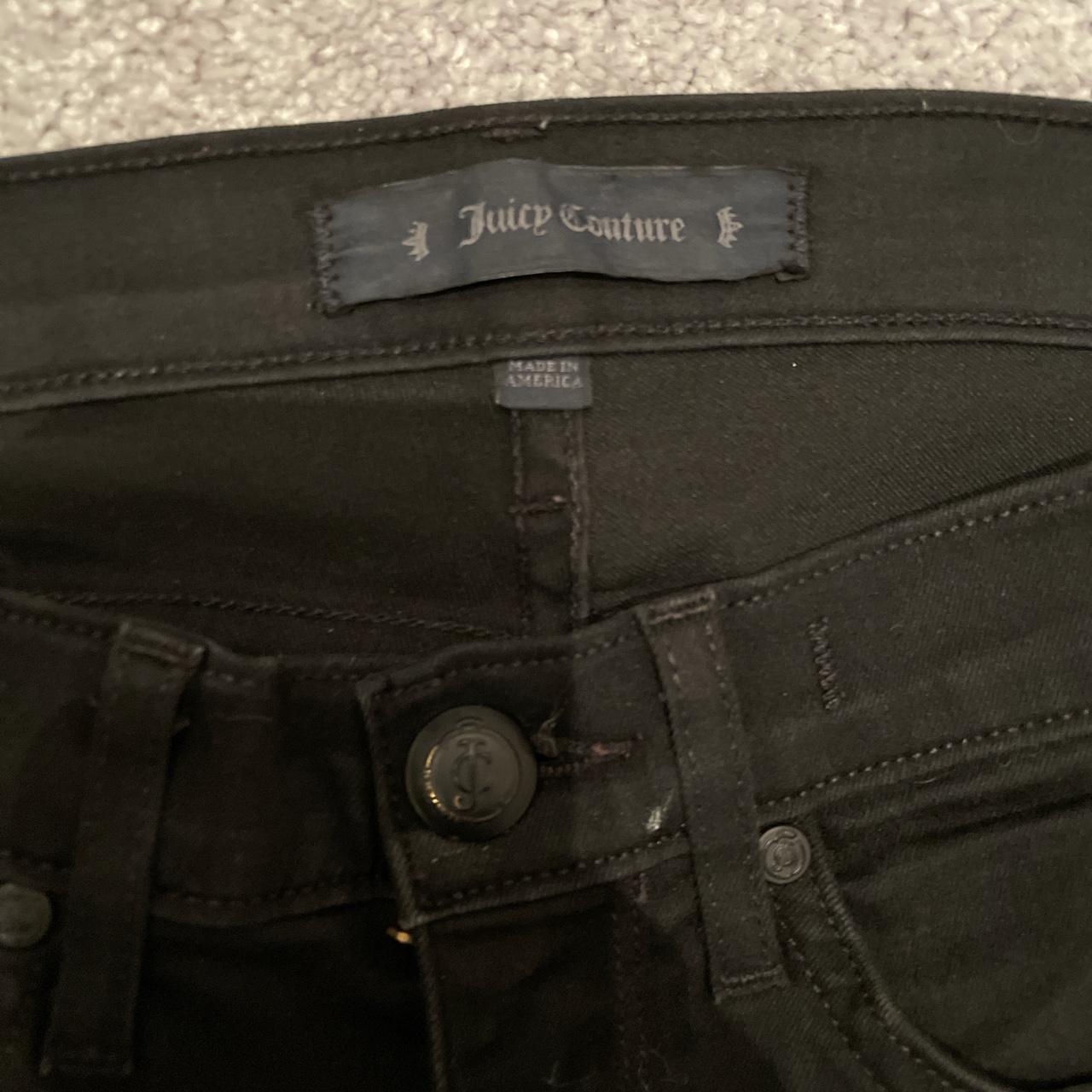 Juicy Couture black jeans with leather sides!... - Depop