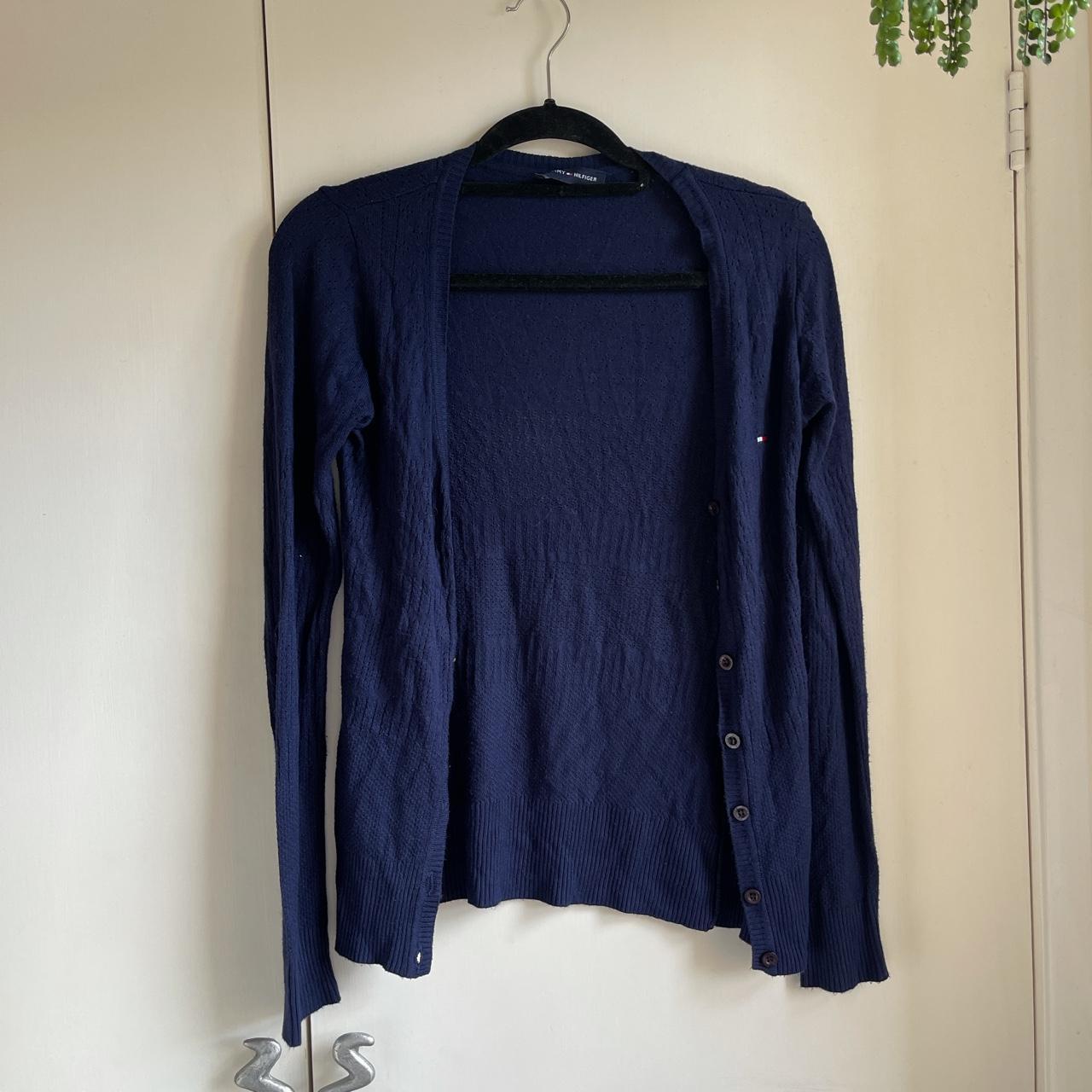 Tommy Hilfiger Knit Navy Cardigan With buttons and... - Depop