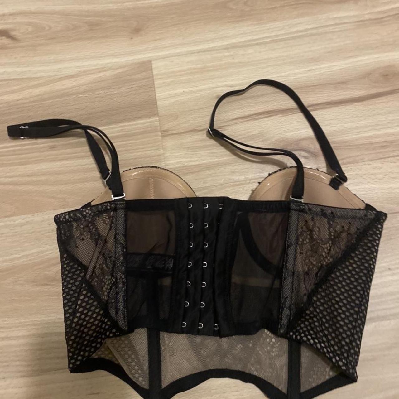 victoria’s secret black corset top never worn... - Depop