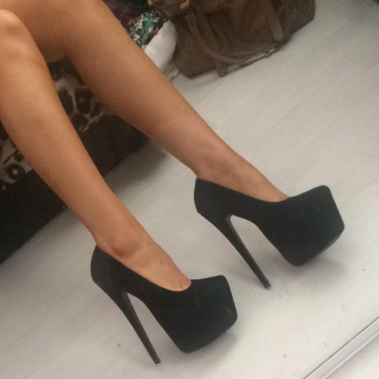 Black matte heels Never worn! In excellent condition. - Depop