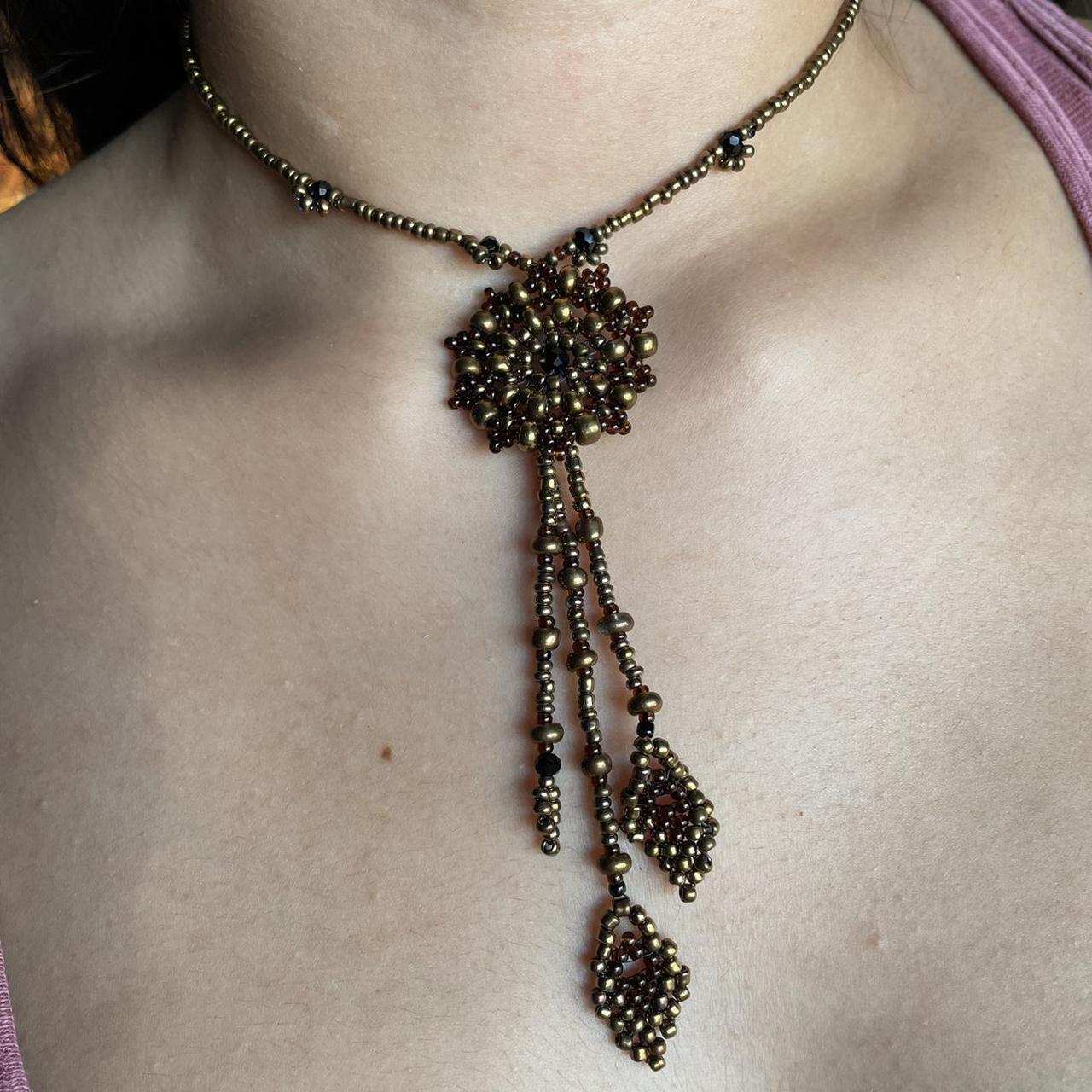Product Image 1 - Bronze & Black Dangle Necklace
