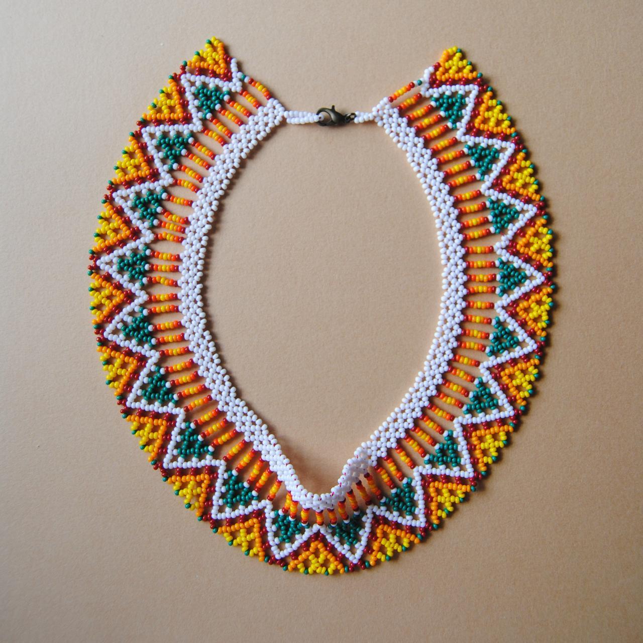 Collar Necklace Handwoven chaquira collar... - Depop