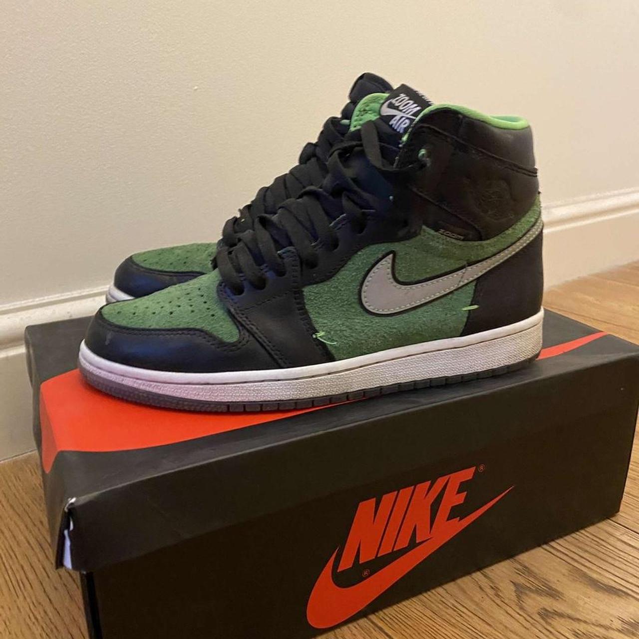 Jordan 1 zoom zen greens for sale. Size UK7.5. 7/10... Depop