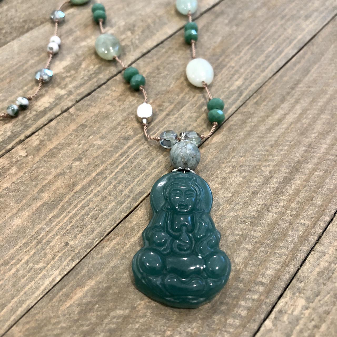 Quan Yin chinese jade necklace #quanyin #jade... - Depop