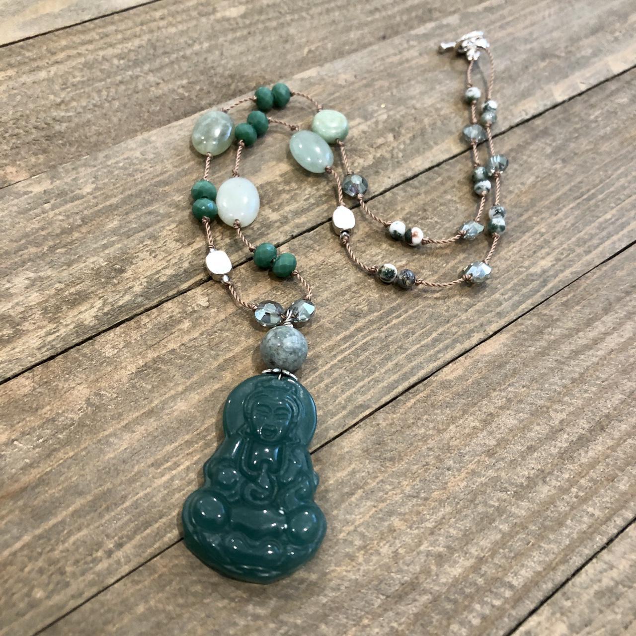 Quan Yin chinese jade necklace #quanyin #jade... - Depop