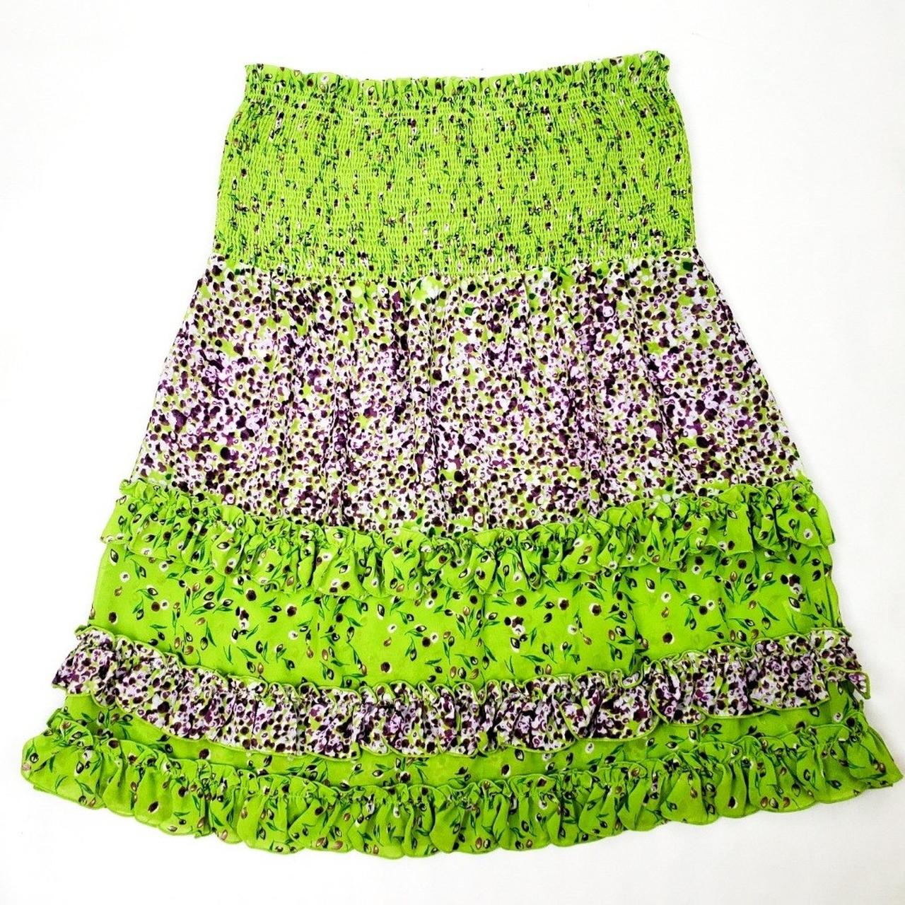 Women's Green and Purple Skirt | Depop