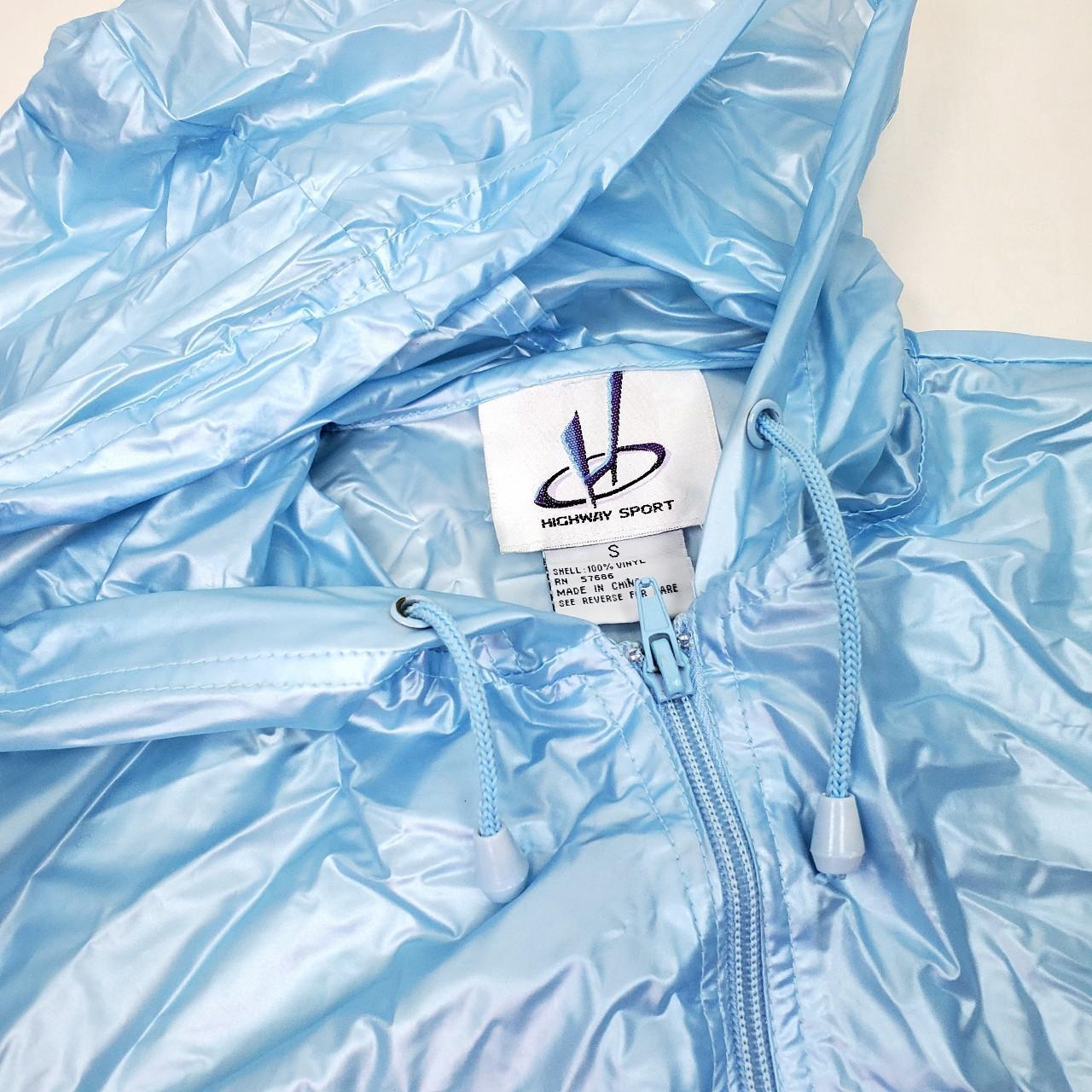 powder blue raincoat