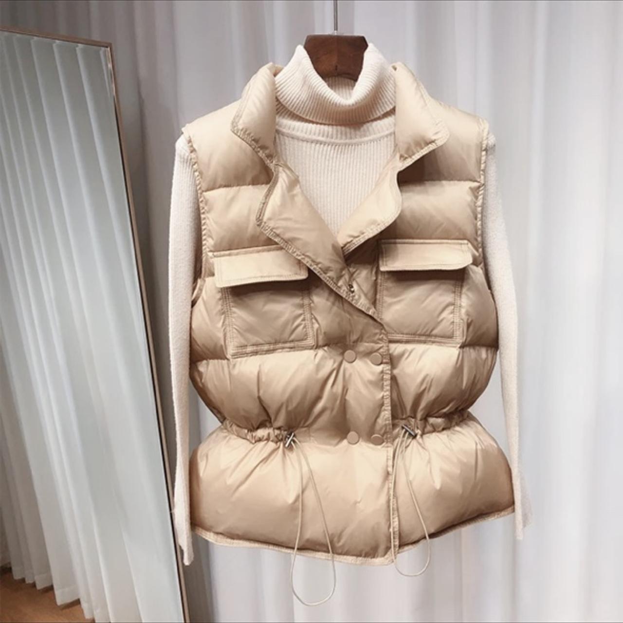 womens gold down vest