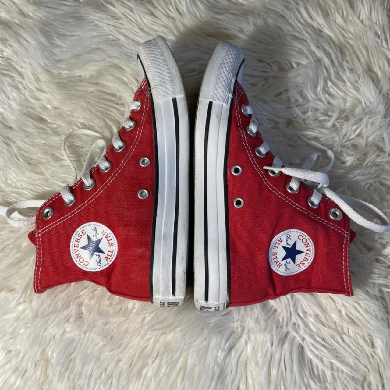 red high top converse! ️🕸 ♡∗ˈ‧₊° only wore like... - Depop